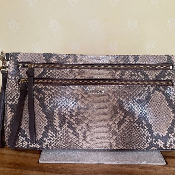 Coach Madison Python Clutch - Picture 1 of 3
